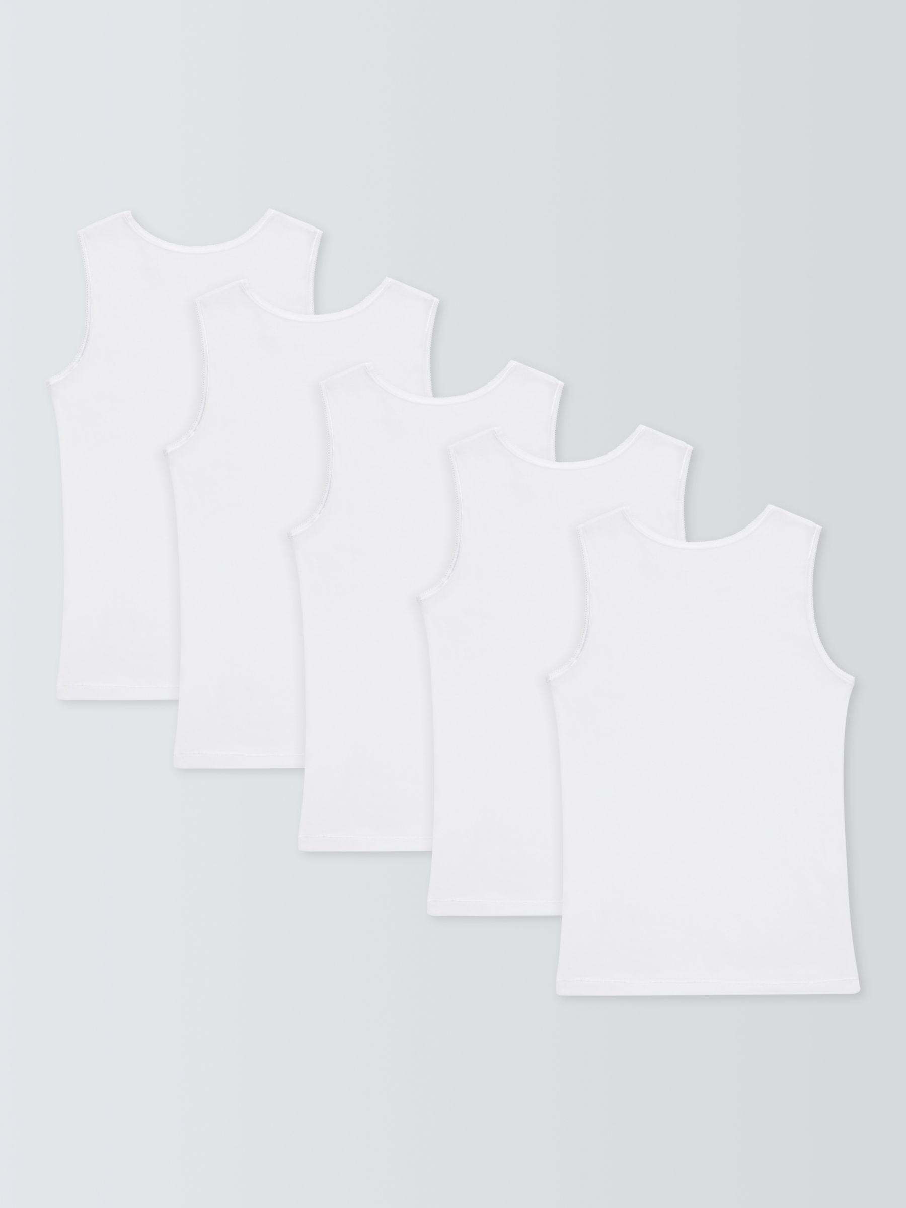 Buy John Lewis Kids' Cotton Singlet Vests, Pack of 5, White Online at johnlewis.com