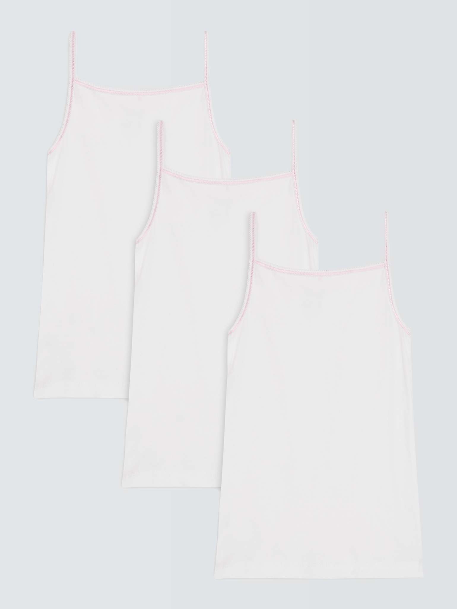 Buy John Lewis Kids' Embroidered Edge Camisole Vests, Pack of 3, White Online at johnlewis.com