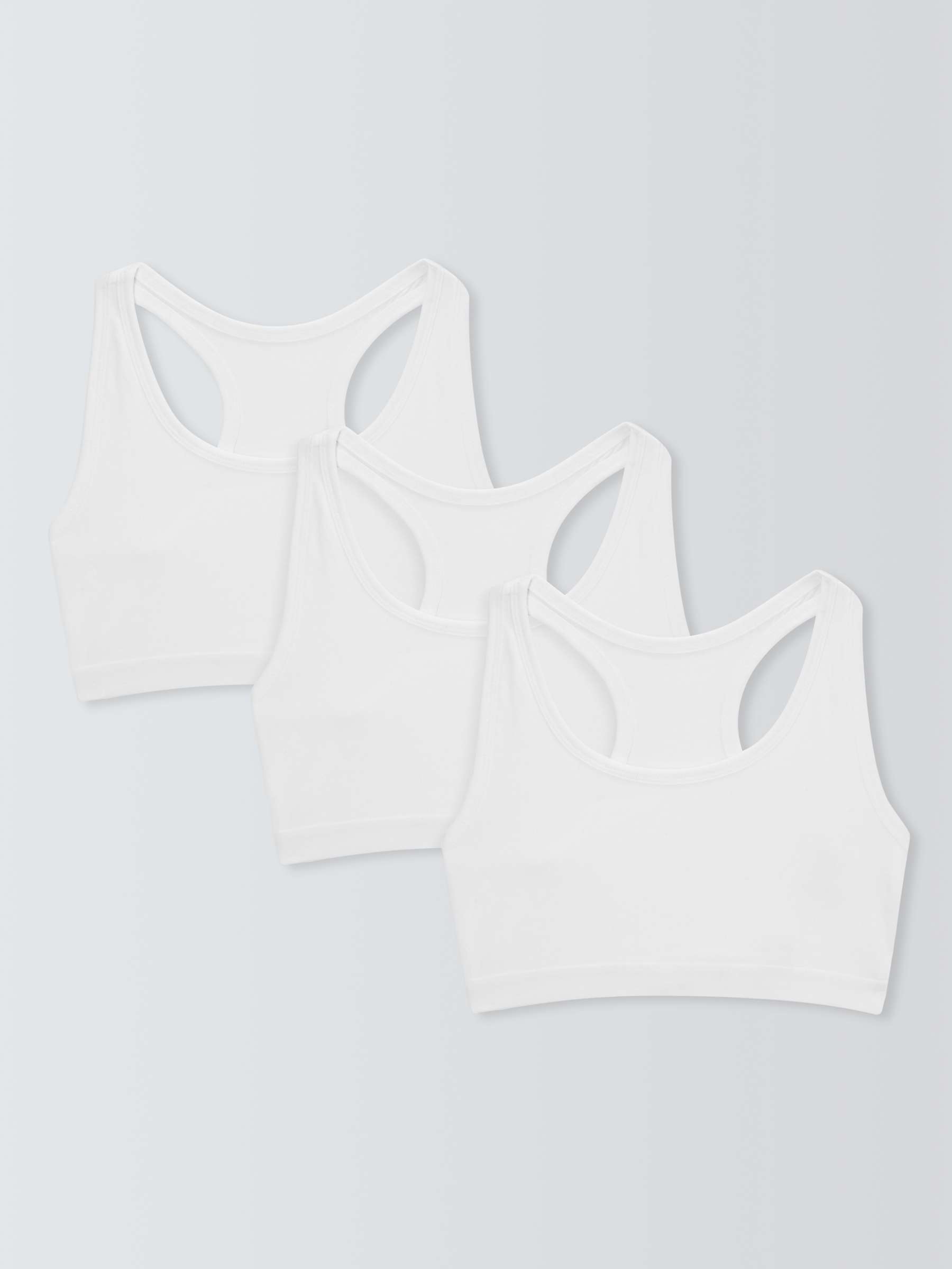 Buy John Lewis ANYDAY Girls' Sports Crop Tops, Pack of 3, White Online at johnlewis.com