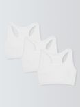 John Lewis ANYDAY Girls' Sports Crop Tops, Pack of 3, White