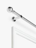 John Lewis Fixed Eyelet Curtain Pole Kit with Ball Finial, Dia.28mm, Chrome