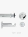 John Lewis Fixed Eyelet Curtain Pole Kit with Ball Finial, Dia.28mm, Chrome