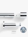 John Lewis Fixed Eyelet Curtain Pole Kit with Stud Finial, Dia.28mm, Chrome