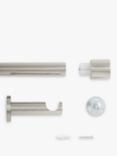 John Lewis Fixed Eyelet Curtain Pole Kit with Stud Finial, Dia.28mm, Steel