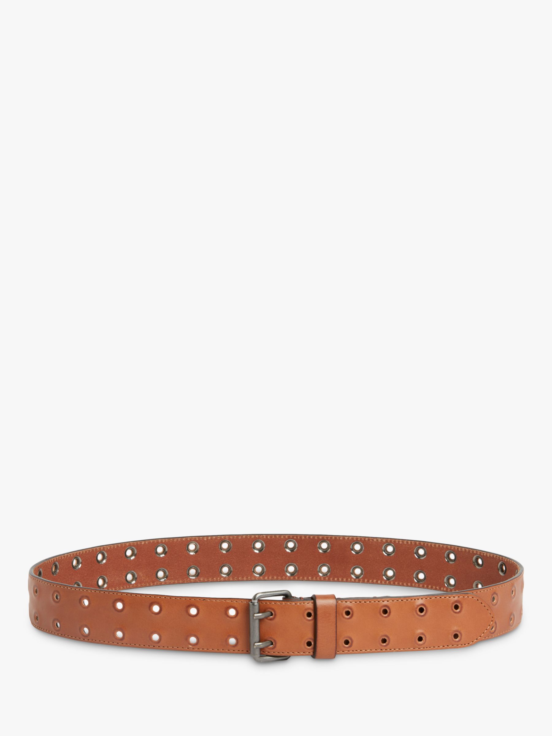 AllSaints Finn Leather Belt, Canyon Brown