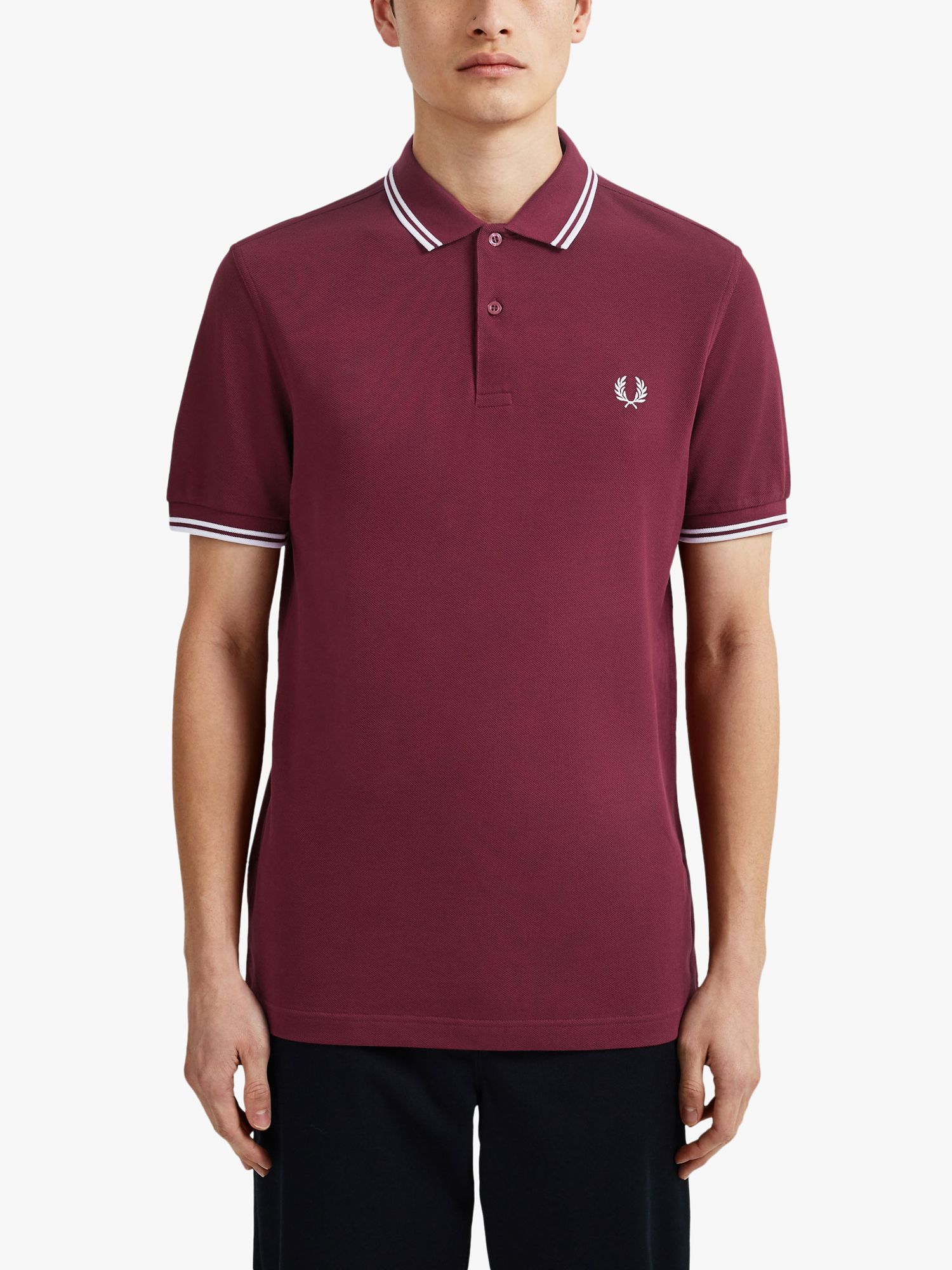 Perry Twin Tipped Regular Fit Polo Red at John Lewis & Partners
