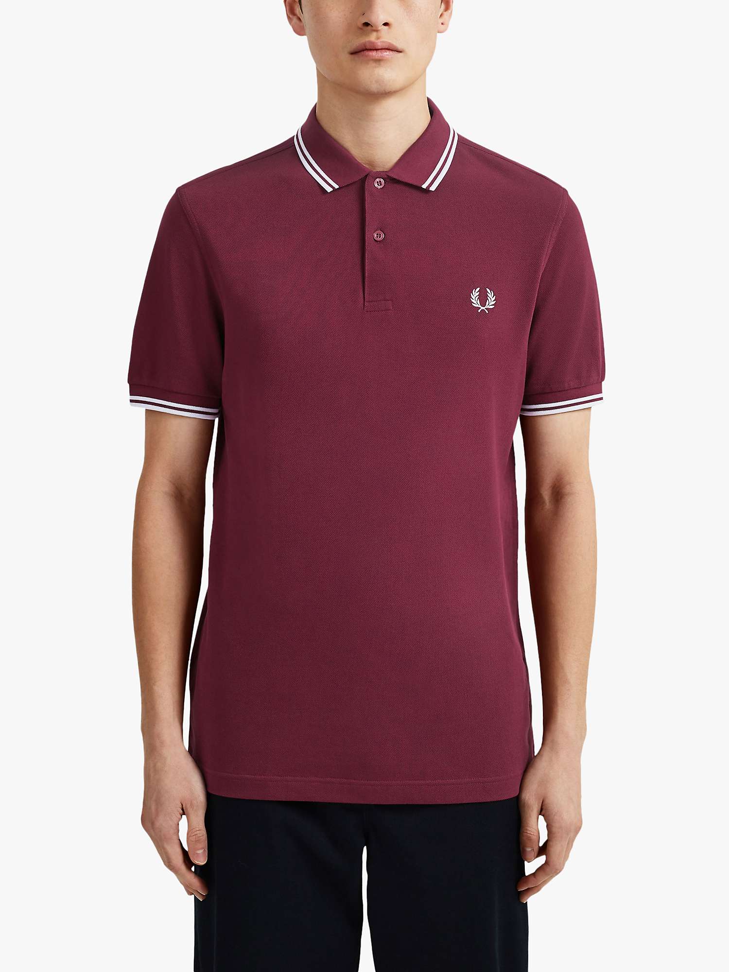 Fred Twin Tipped Fit Polo Shirt, Red at Lewis & Partners