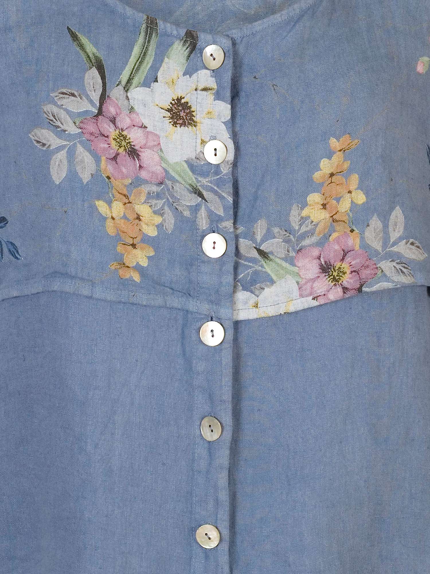 Buy chesca Floral Print Linen Jacket, Denim Online at johnlewis.com