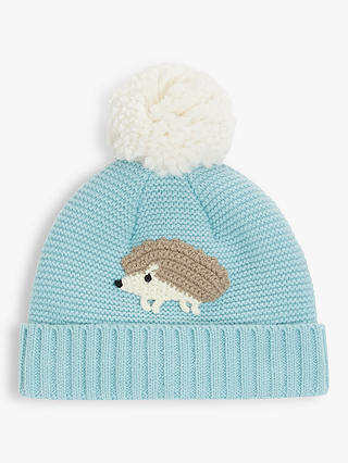 John Lewis Baby Hedgehog Crochet Bobble Hat, Light Blue