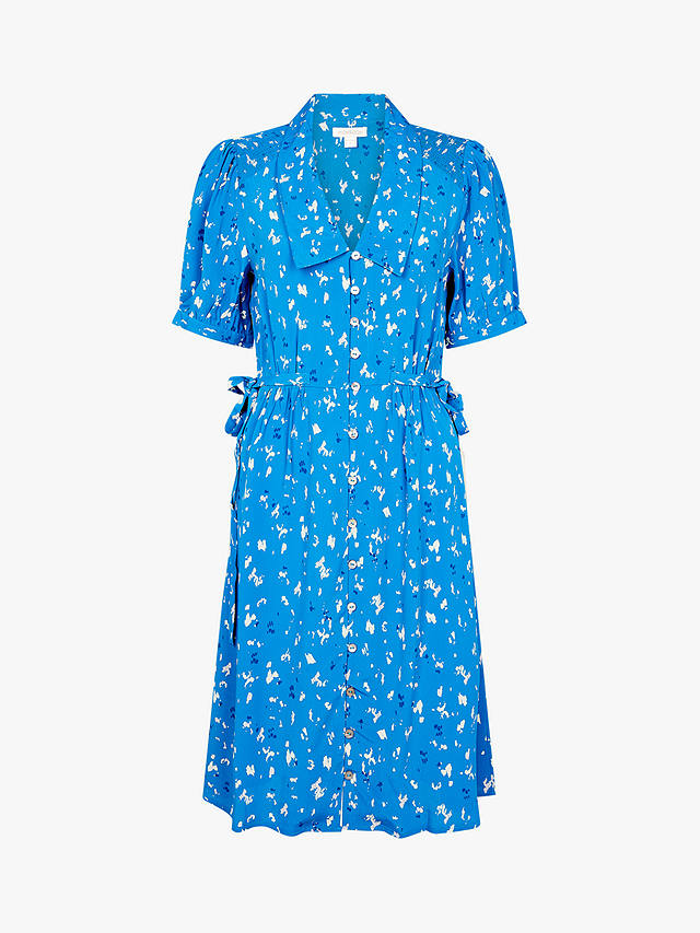 Monsoon Abstract Shirt Dress, Blue at John Lewis & Partners