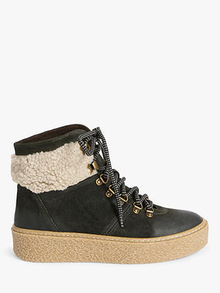 AND/OR Padma Suede Shearling Collar Ankle Boots