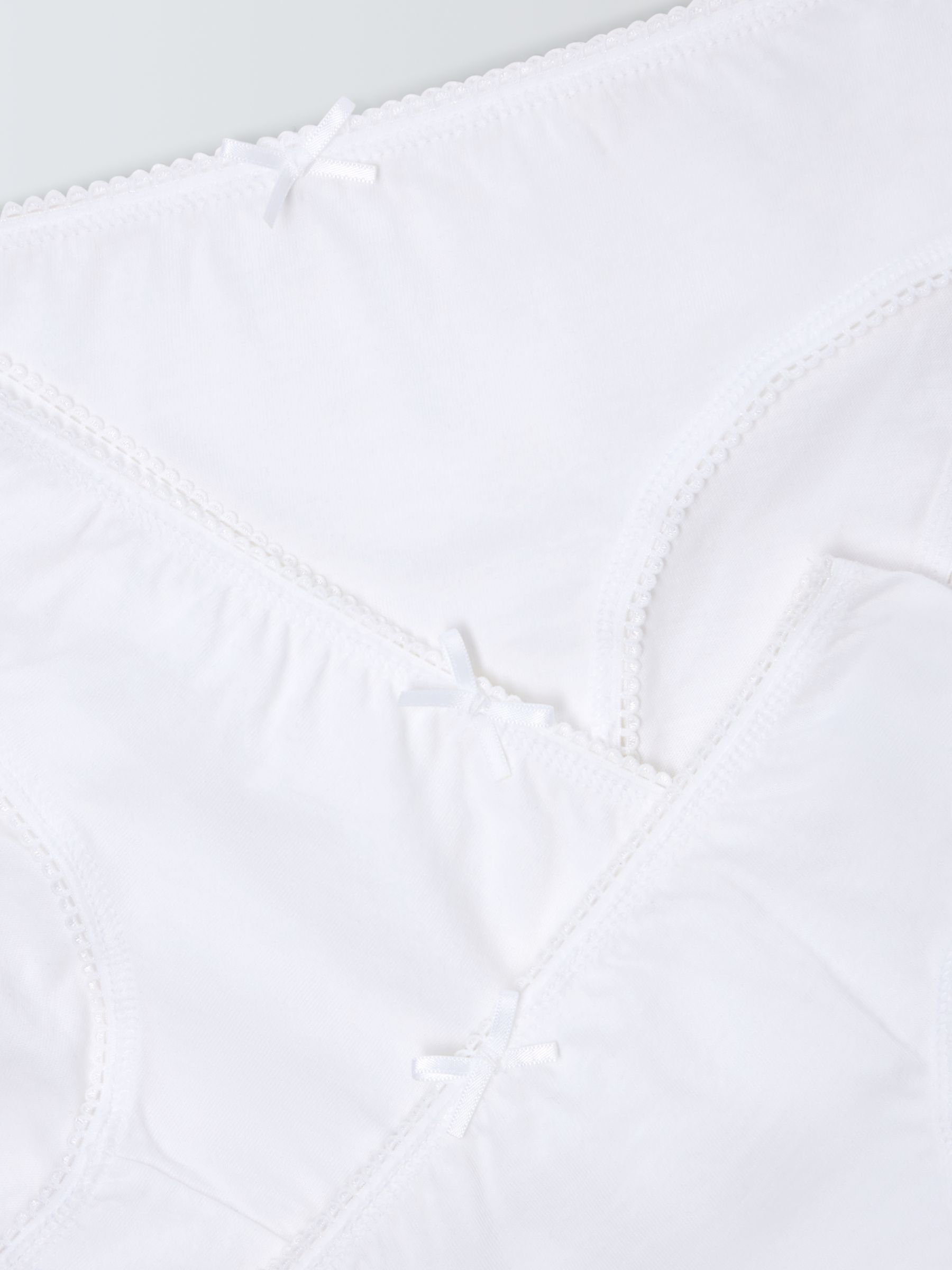 John Lewis Kids' Picot Trim Cotton Briefs, Pack of 7, White, 2 years
