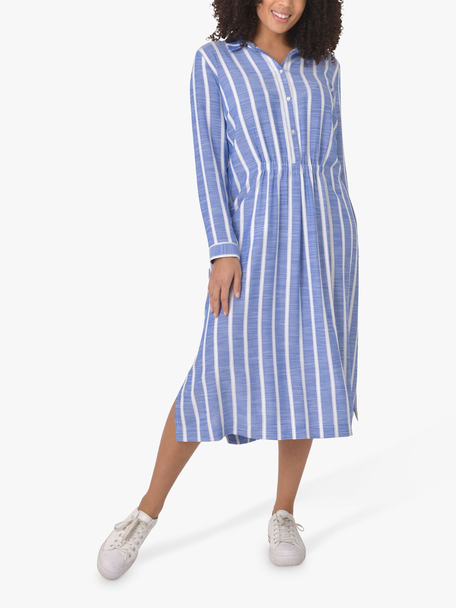 Live Unlimited Stripe Midi Shirt Dress, Blue