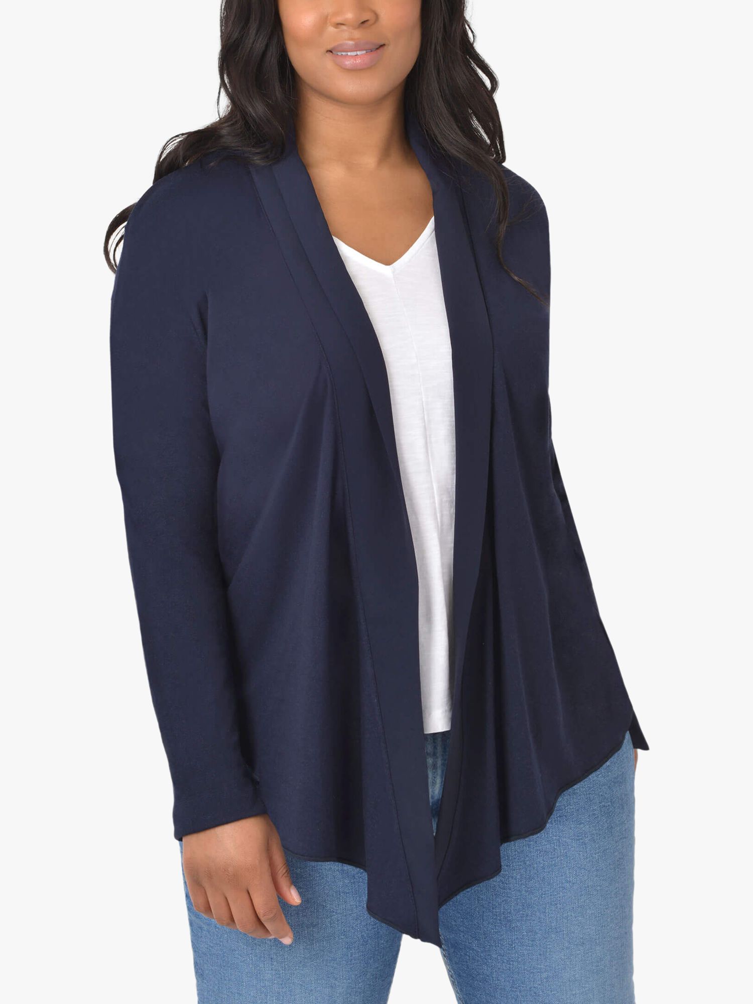 Live Unlimited Curve Open Front Cardigan, Navy