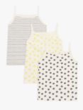 ANYDAY John Lewis & Partners Kids' Stripe & Spot Camisole Vests, Pack of 3, Multi