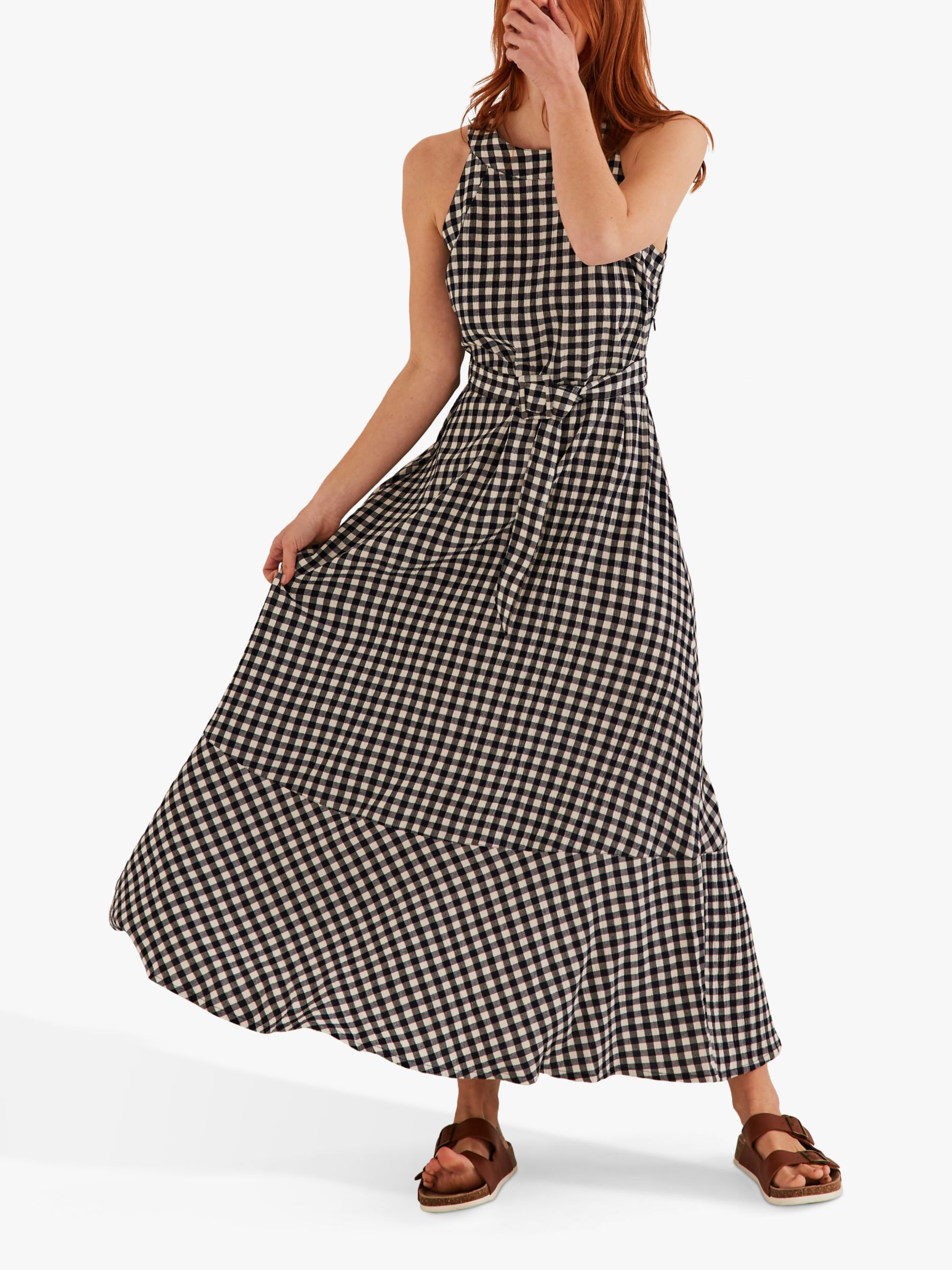 FatFace Sandie Belted Gingham Maxi ...