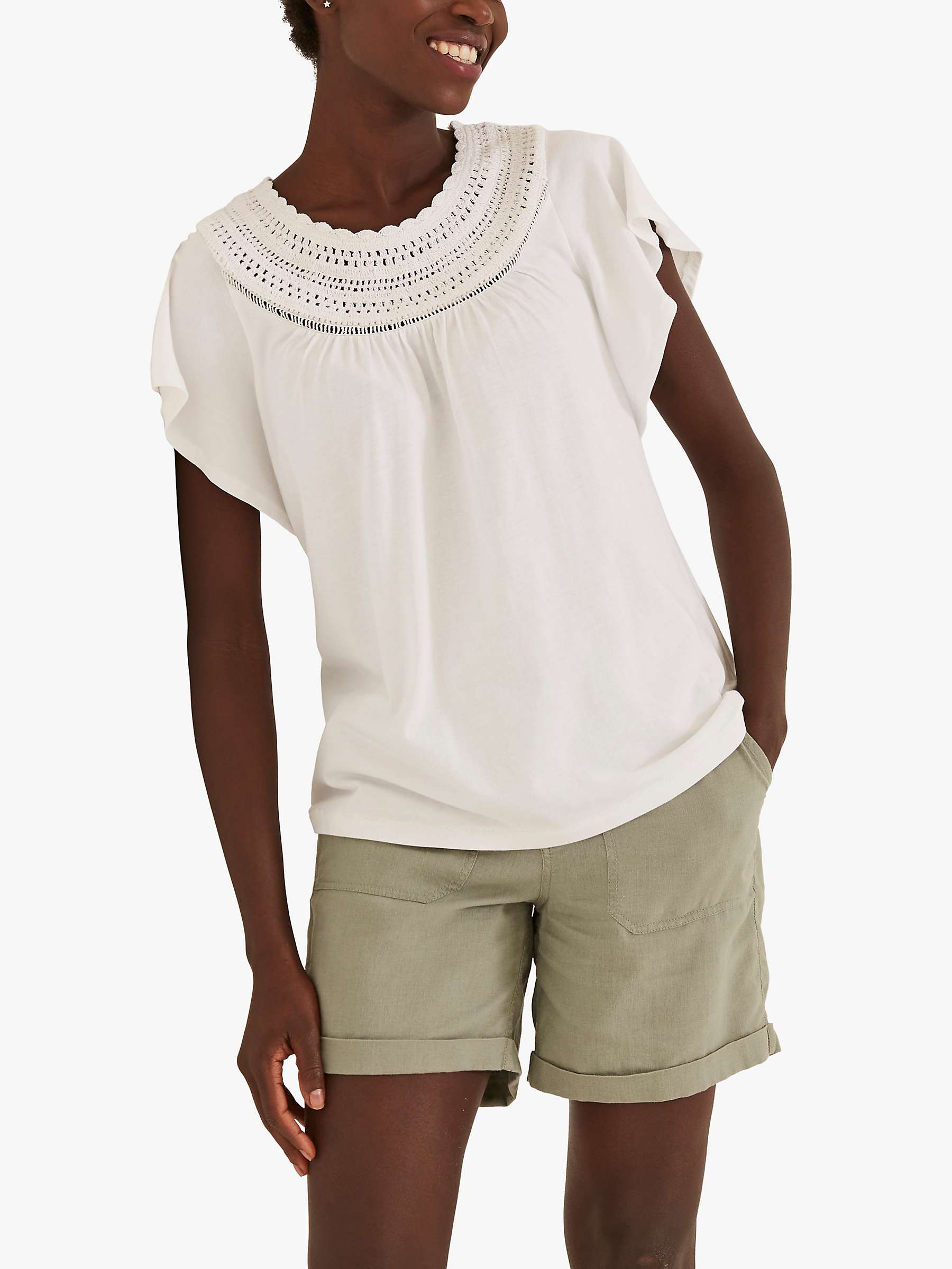 Buy FatFace Daria Embroidered Yolk Top Online at johnlewis.com