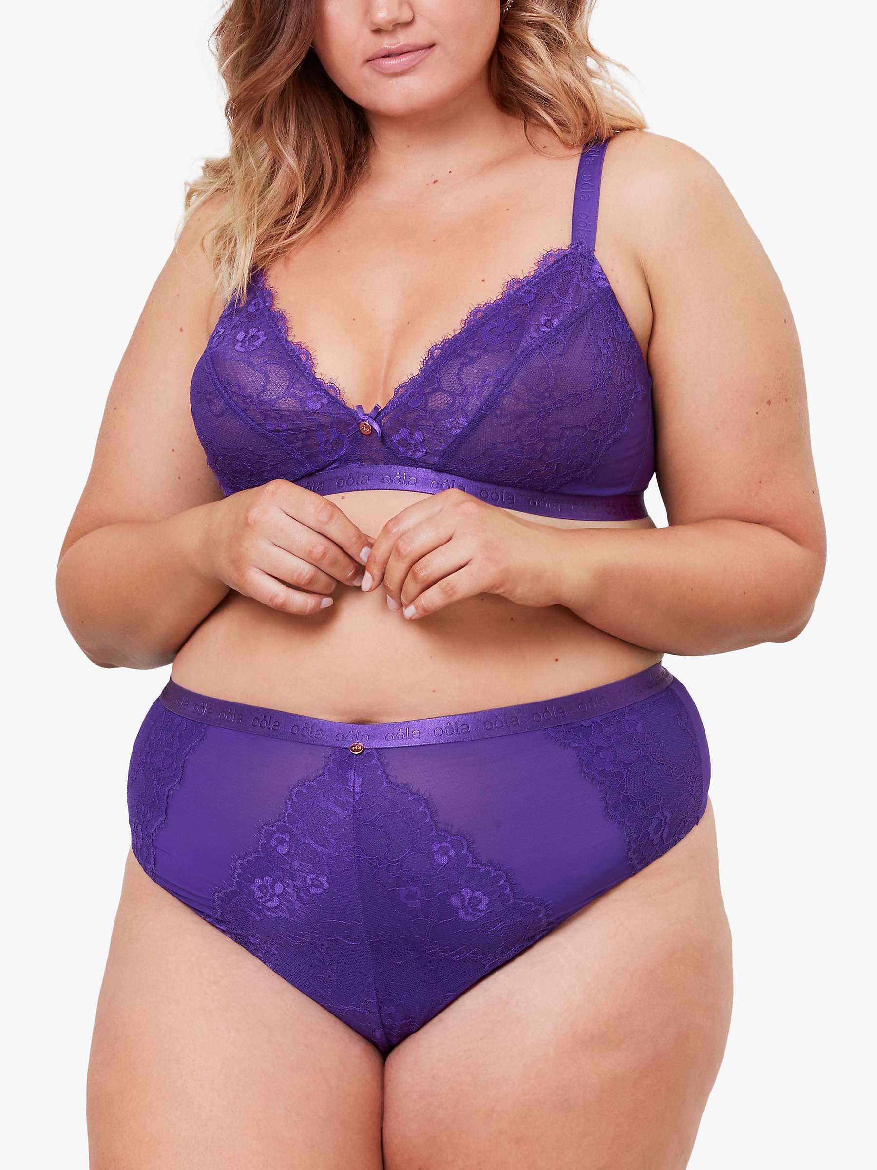 Buy Oola Lingerie Lace and Logo Non Wired Soft Bra Online at johnlewis.com