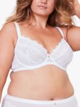 Oola Lingerie Lace and Logo Underwired Bra, White
