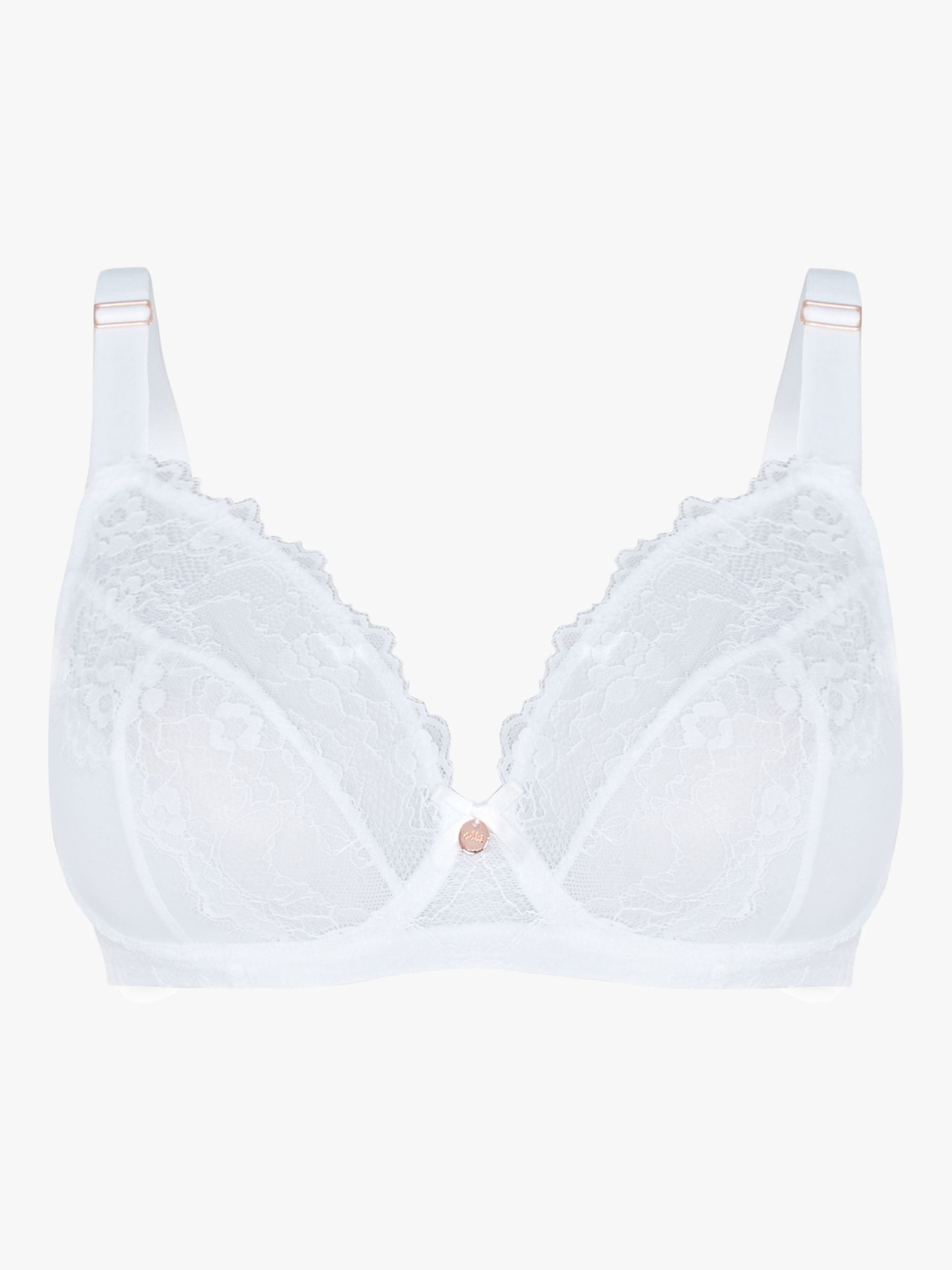 Buy Oola Lingerie Lace and Logo Underwired Bra Online at johnlewis.com