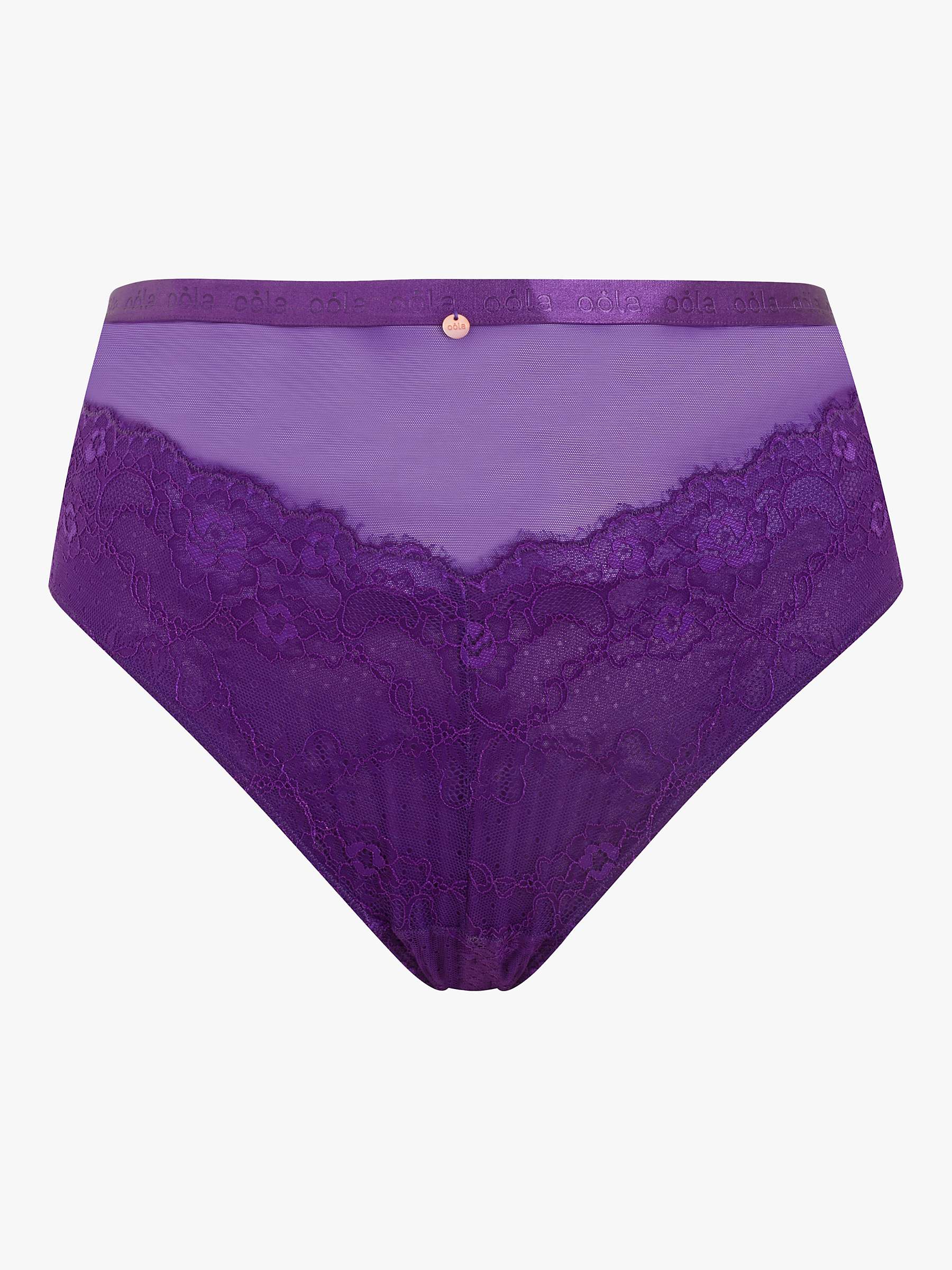 Buy Oola Lingerie Lace and Logo High Waist Knickers Online at johnlewis.com