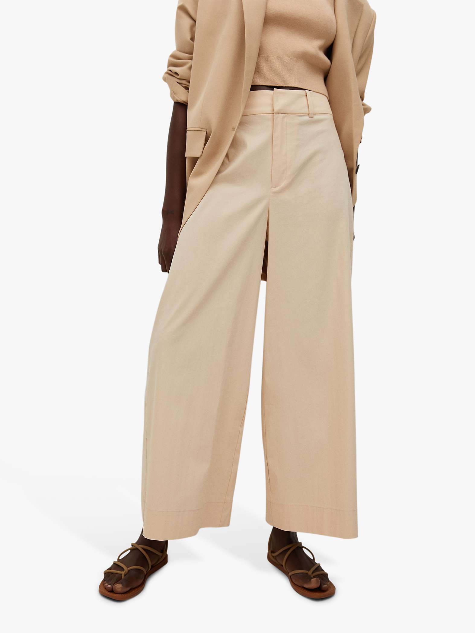 Voorstel Goneryl artillerie Mango Culotte Style Suit Trousers, Ecru at John Lewis & Partners