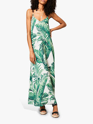 Mint Velvet Aribella Jungle Print Sun Dress, Green/Multi