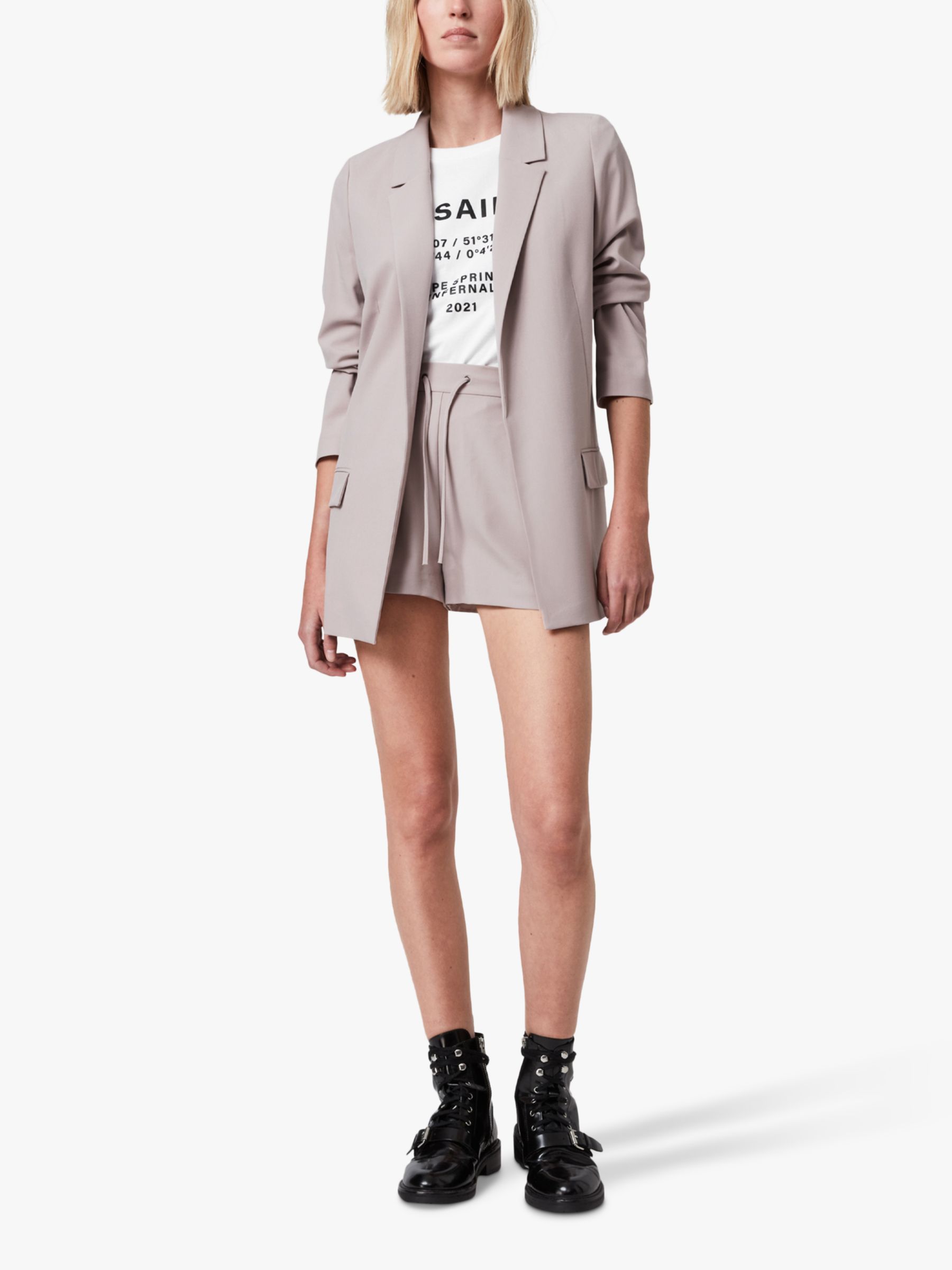 AllSaints Aleida Tri Blazer, Dusty Pink at John Lewis & Partners