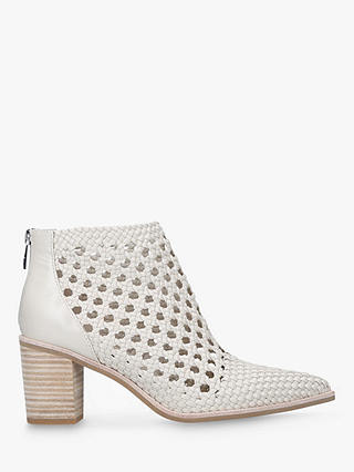 PAIGE Lilah Woven Leather Ankle Boots, White