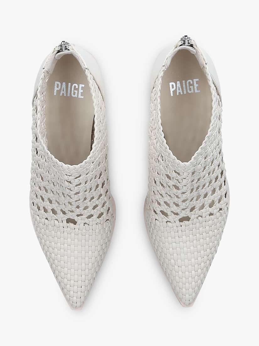 Buy PAIGE Lilah Woven Leather Ankle Boots, White Online at johnlewis.com