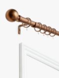 John Lewis Extendable Dual Function Curtain Pole Kit, Dia.25/28mm, Brushed Copper