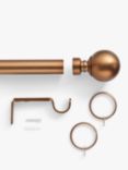 John Lewis Extendable Dual Function Curtain Pole Kit, Dia.25/28mm, Brushed Copper