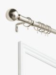 John Lewis Extendable Dual Function Curtain Pole Kit, Dia.25/28mm, Stainless Steel