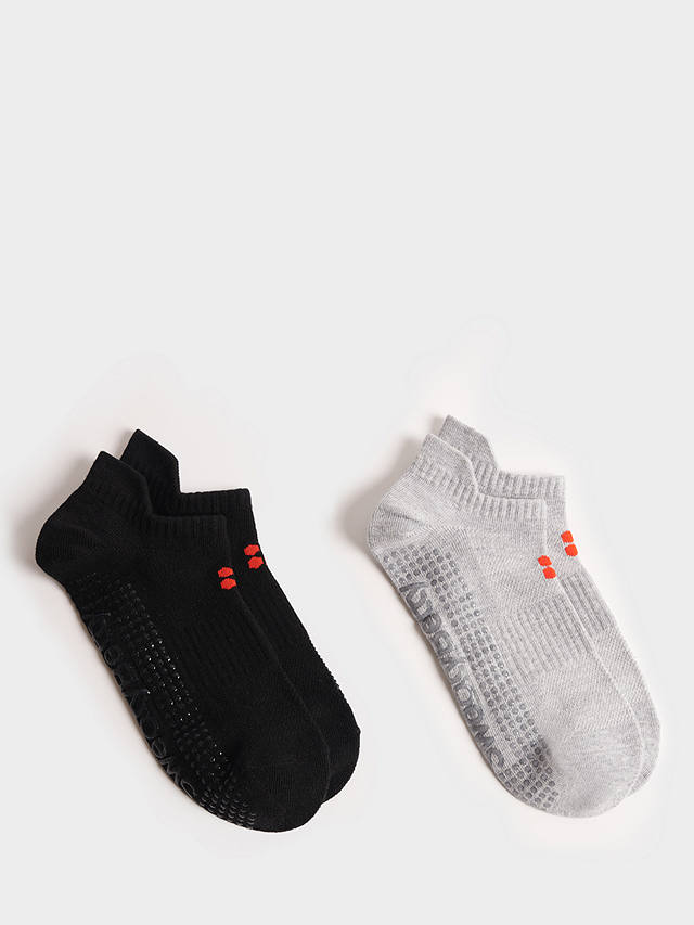 Sweaty Betty Barre Socks, Pack of 2, Black/Grey