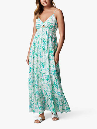Forever New Nina Floral Print Tiered Maxi Dress, Ocean Blooms