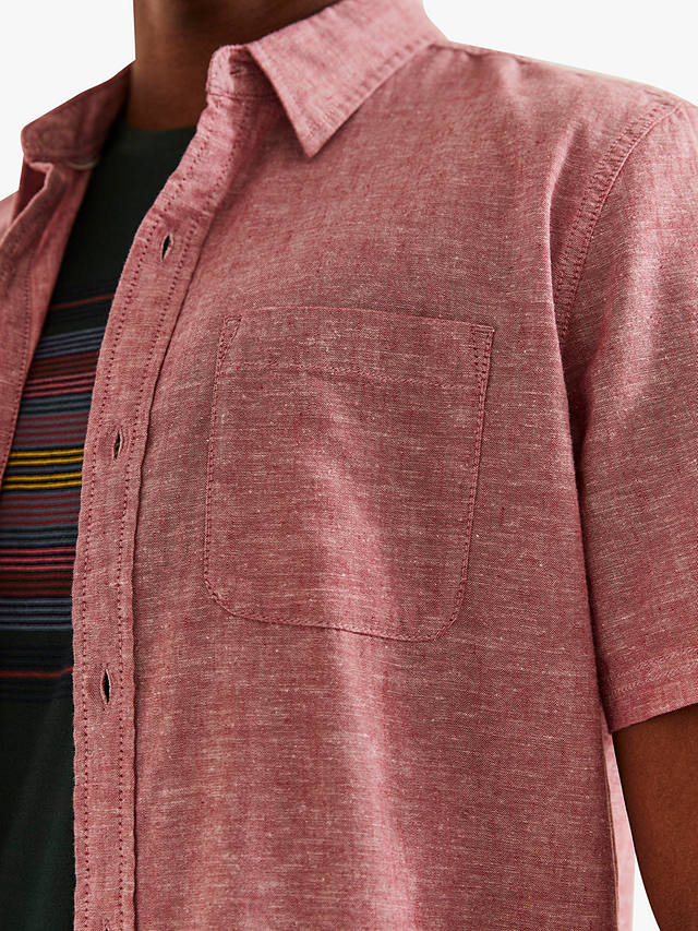 FatFace Bugle Linen Blend Shirt, Hibiscus
