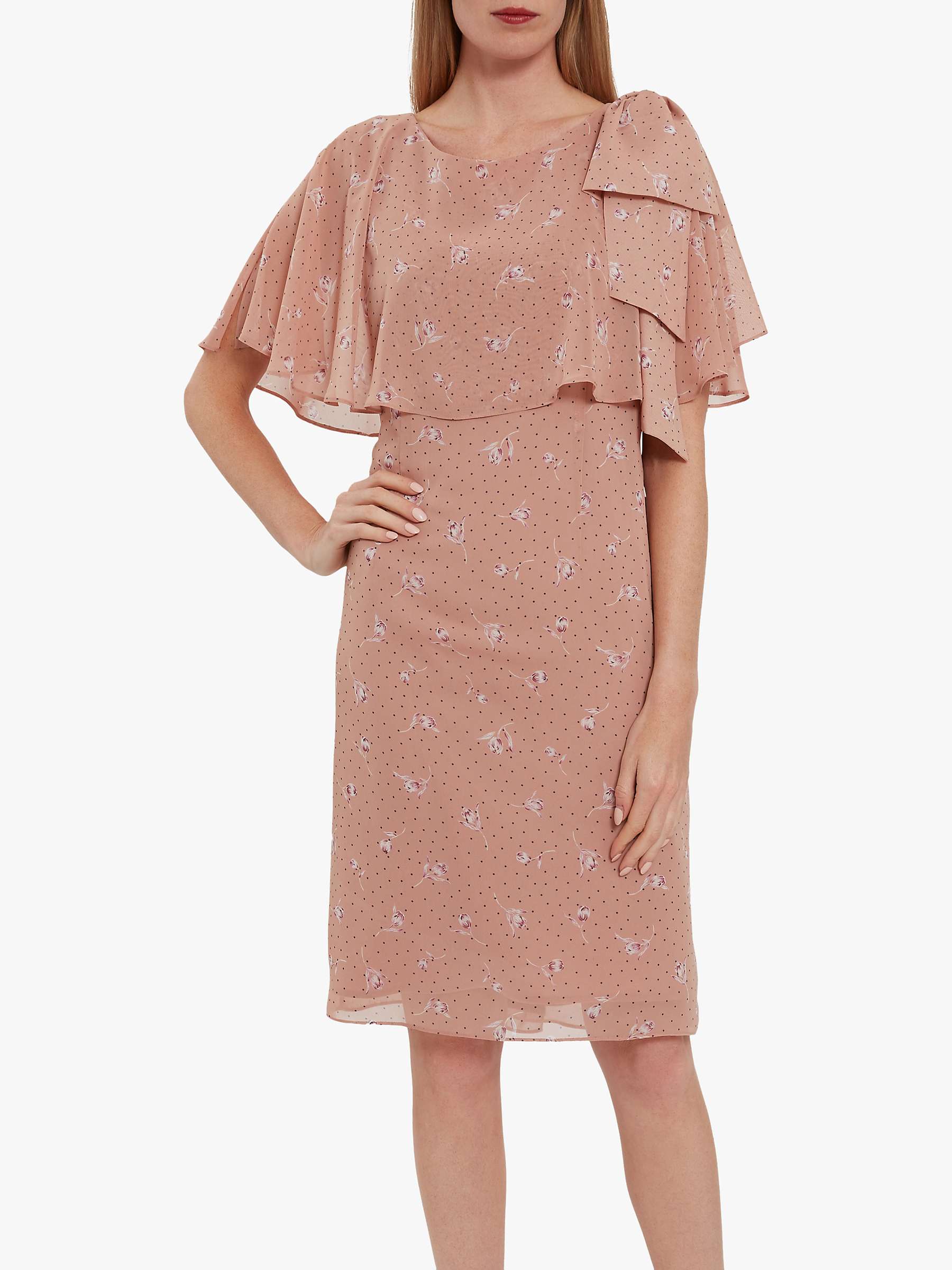 Buy Gina Bacconi Claren Floral Spot Chiffon Dress, Pink Online at johnlewis.com