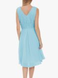 Gina Bacconi Gracie Metallic Floral Lace Sleeveless Dress, Ice Blue
