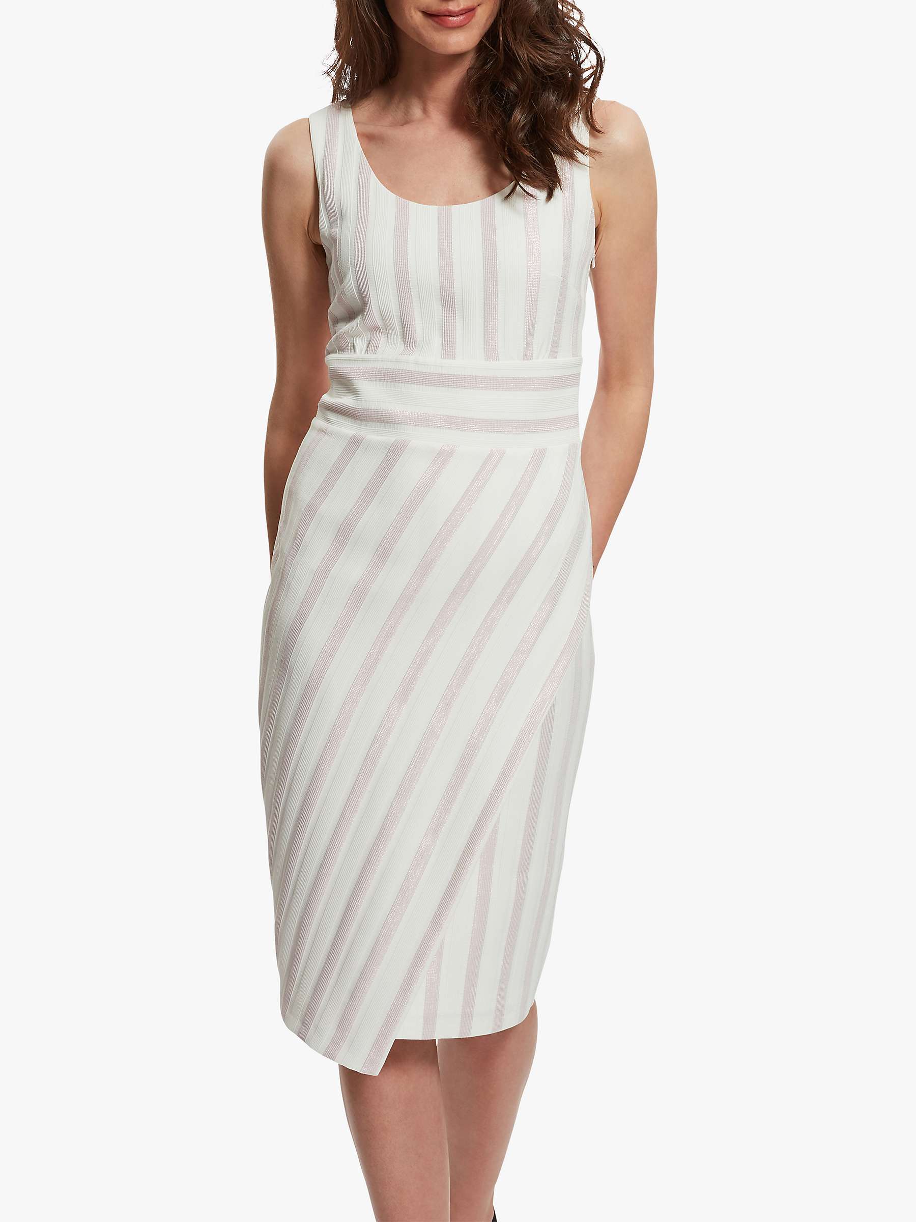 Buy Gina Bacconi Alesta Stripe Knee Length Dress, Pink Online at johnlewis.com