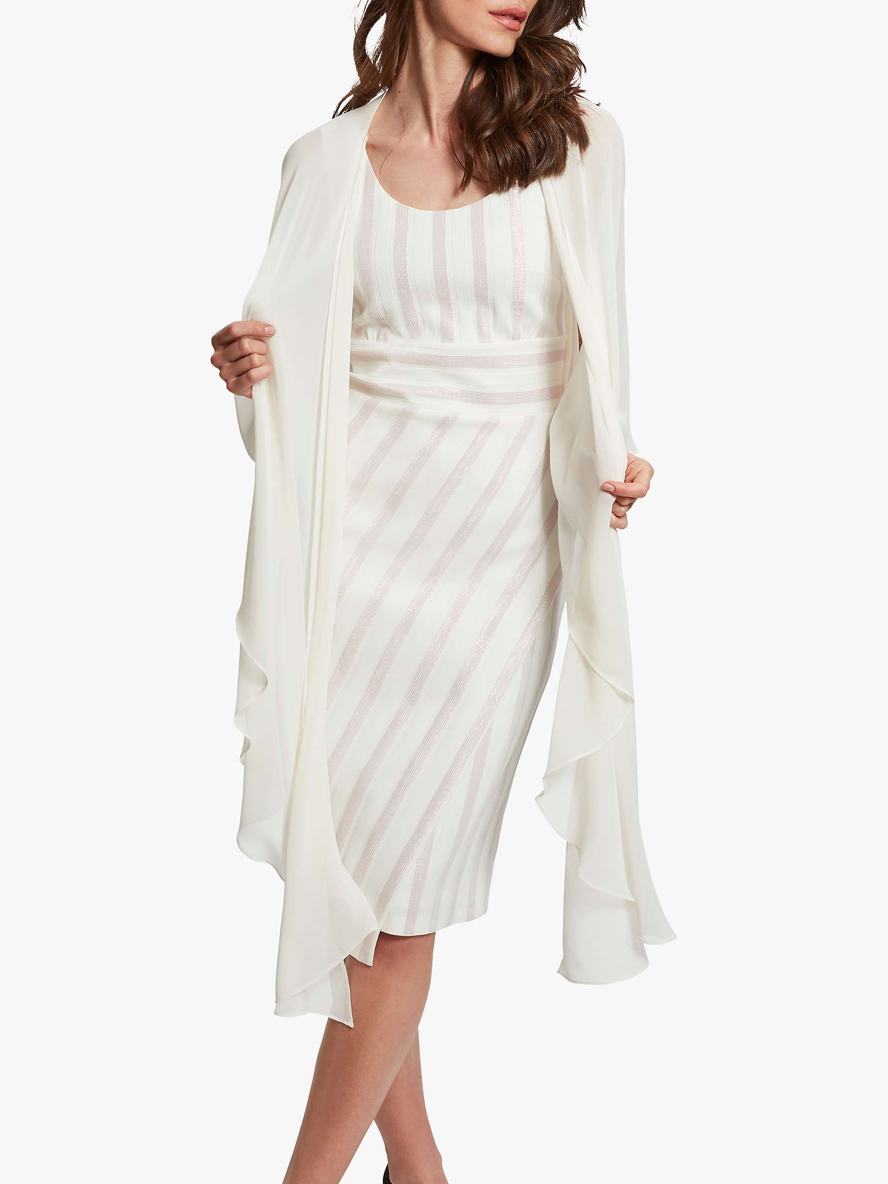 Buy Gina Bacconi Alesta Stripe Knee Length Dress, Pink Online at johnlewis.com
