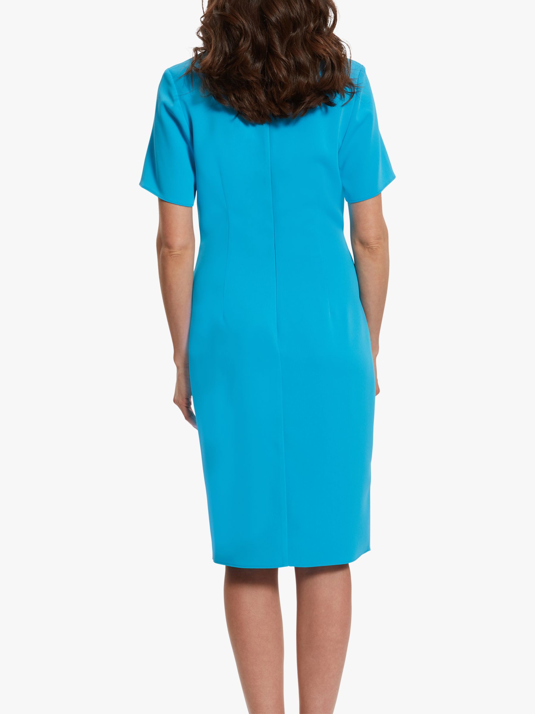 Gina Bacconi Lilianna Crepe Asymmetric Dress, Summer Turquoise at John ...