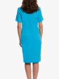 Gina Bacconi Lilianna Crepe Asymmetric Dress, Summer Turquoise