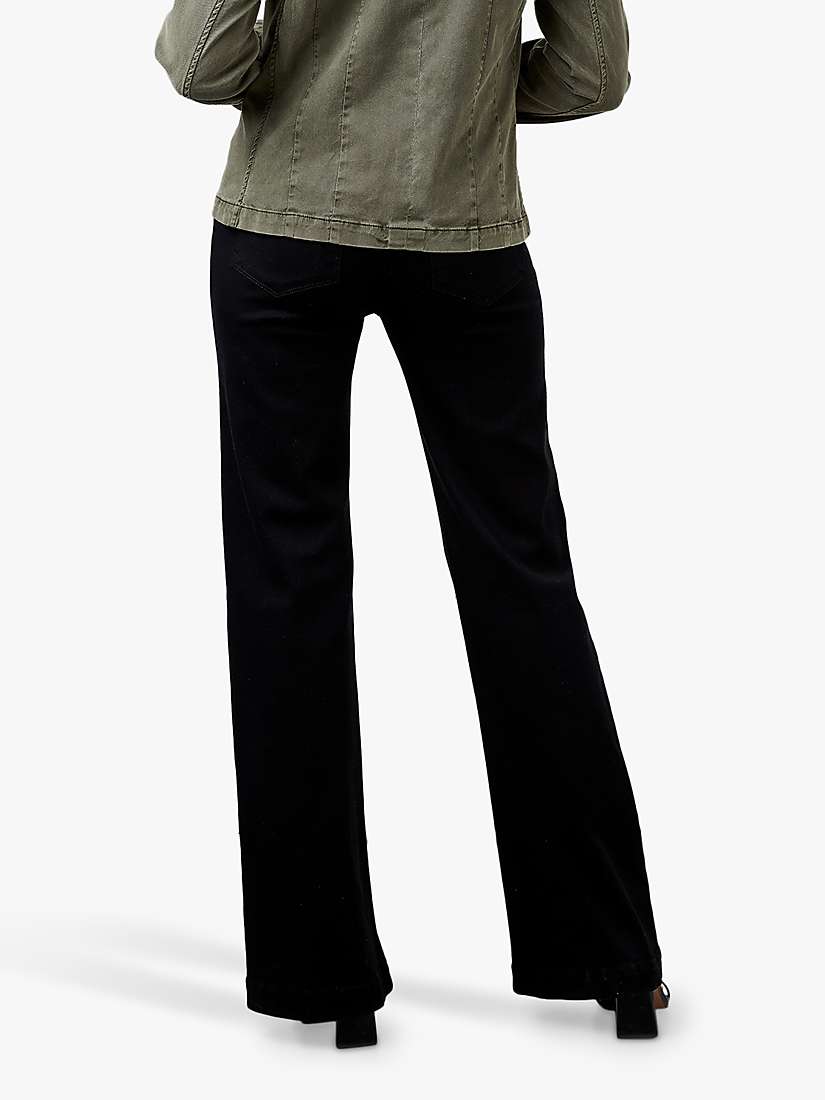 Buy PAIGE Leenah High Rise Wide Leg Jeans, Black Shadow Online at johnlewis.com