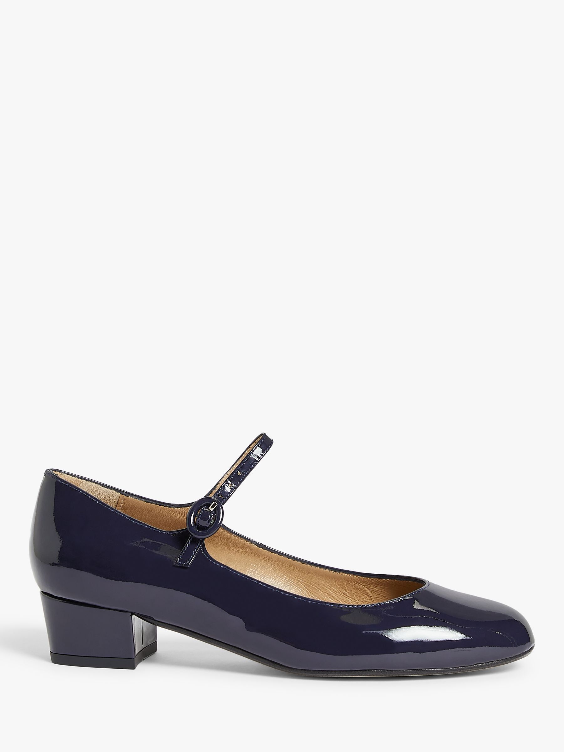 John Lewis & Partners Adora Patent Leather Mary Jane Court Shoes, Navy ...