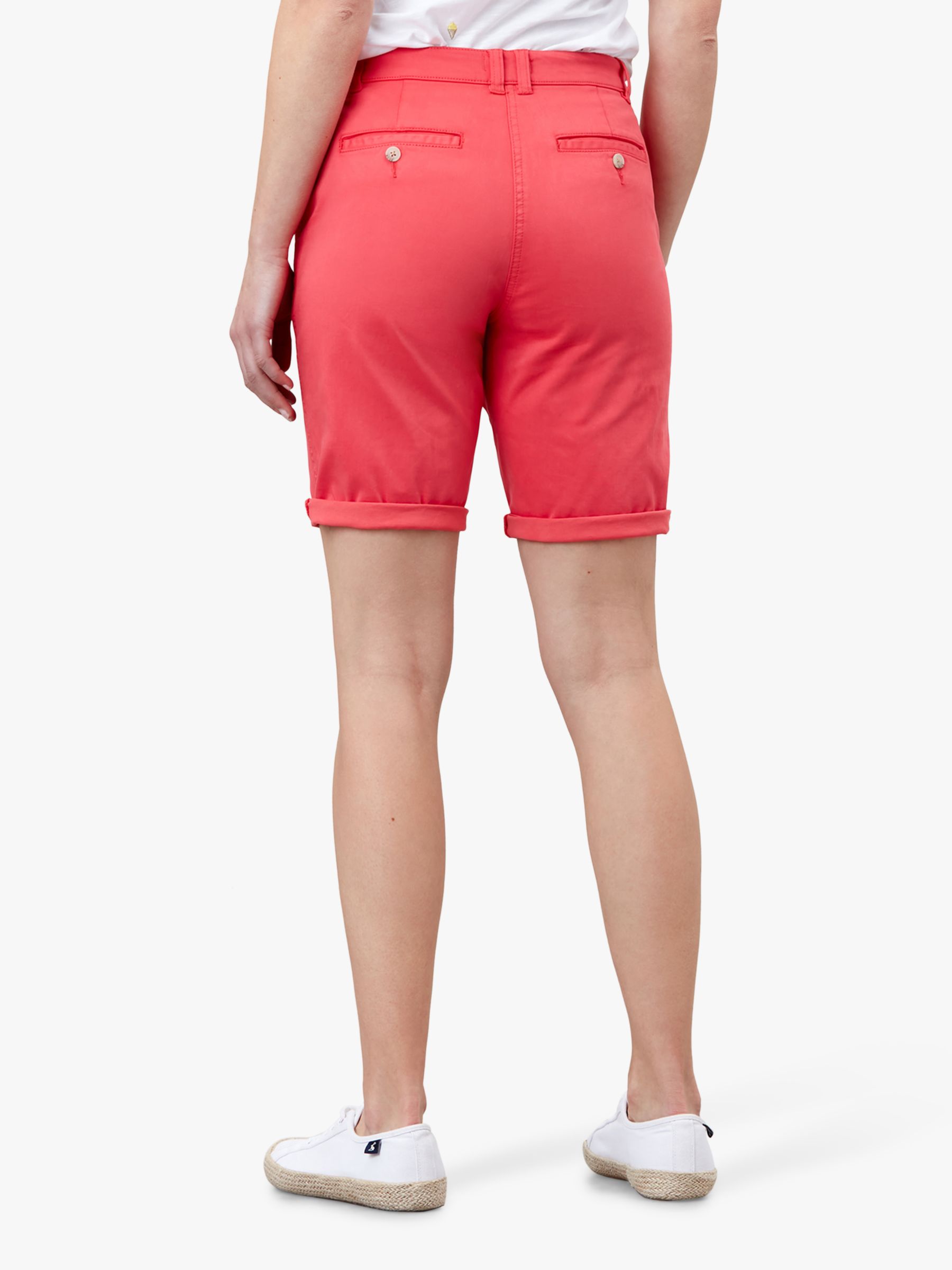 Joules Womens Cruise Long Chino Shorts in RED 