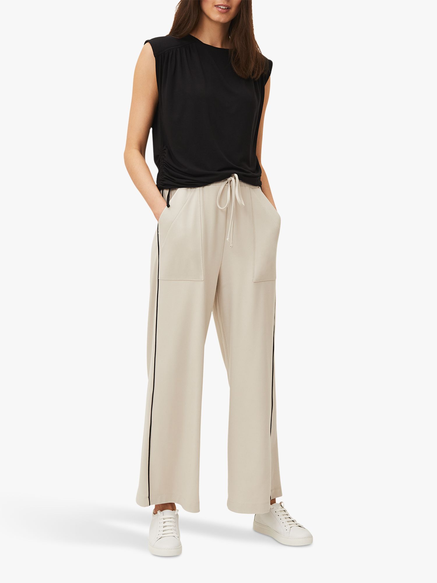 Phase Eight Maddy Wide Leg Trousers, Stone, 8
