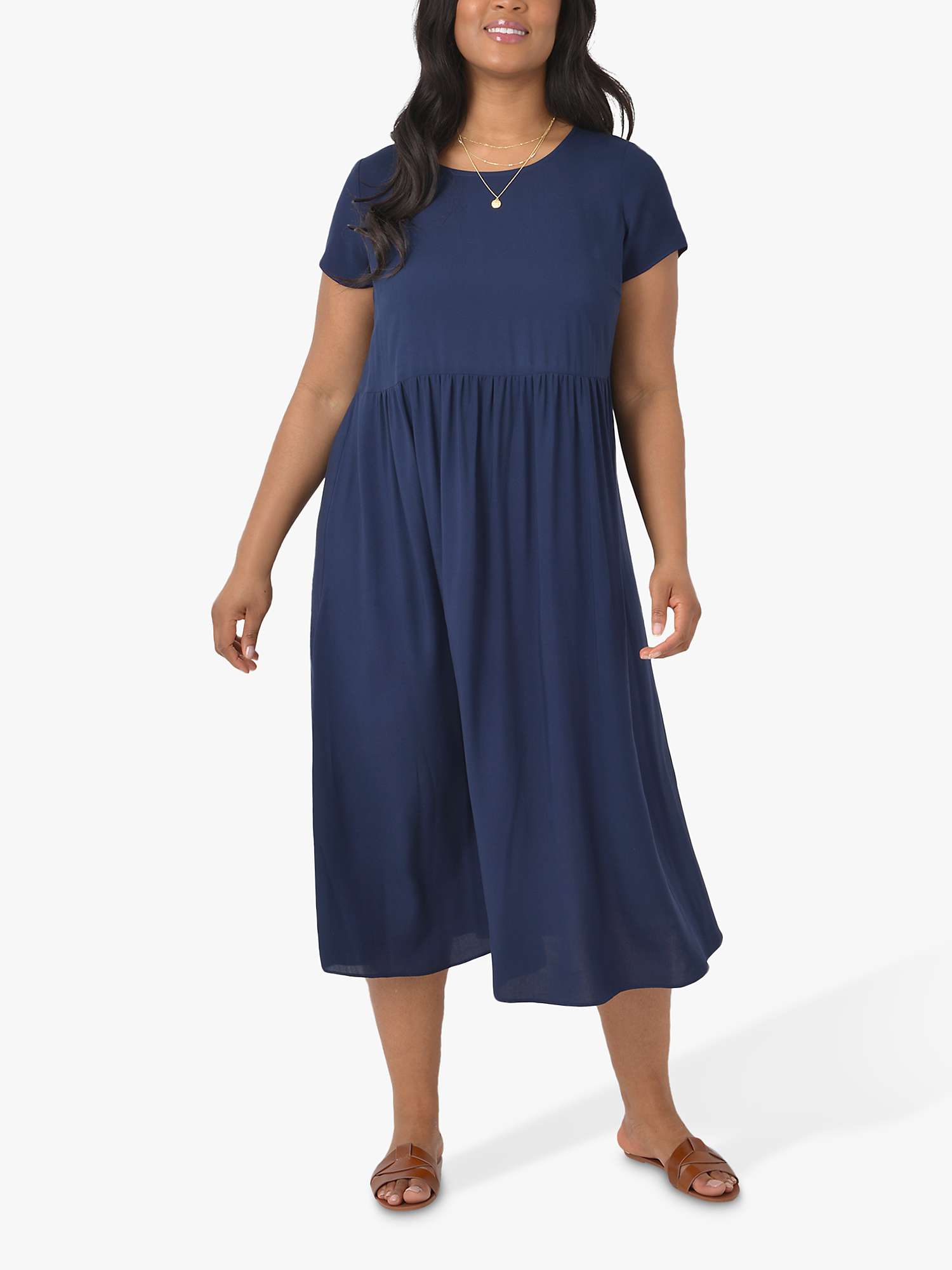 LIVE by Live Unlimited Curve Midi Dress, Navy at John Lewis & Partners