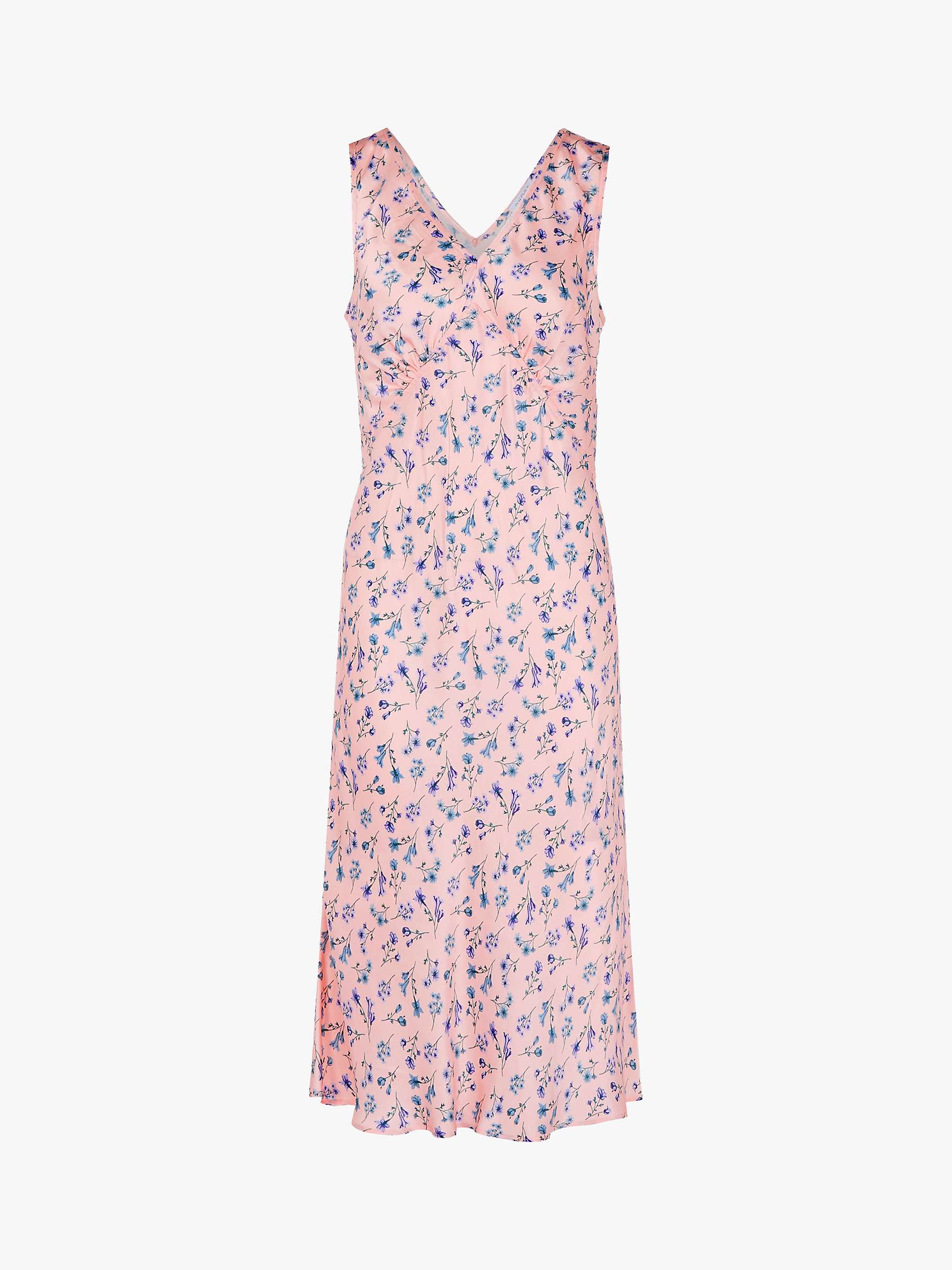 Ghost Ditsy Floral Print Midi Summer Dress, Pink at John Lewis & Partners