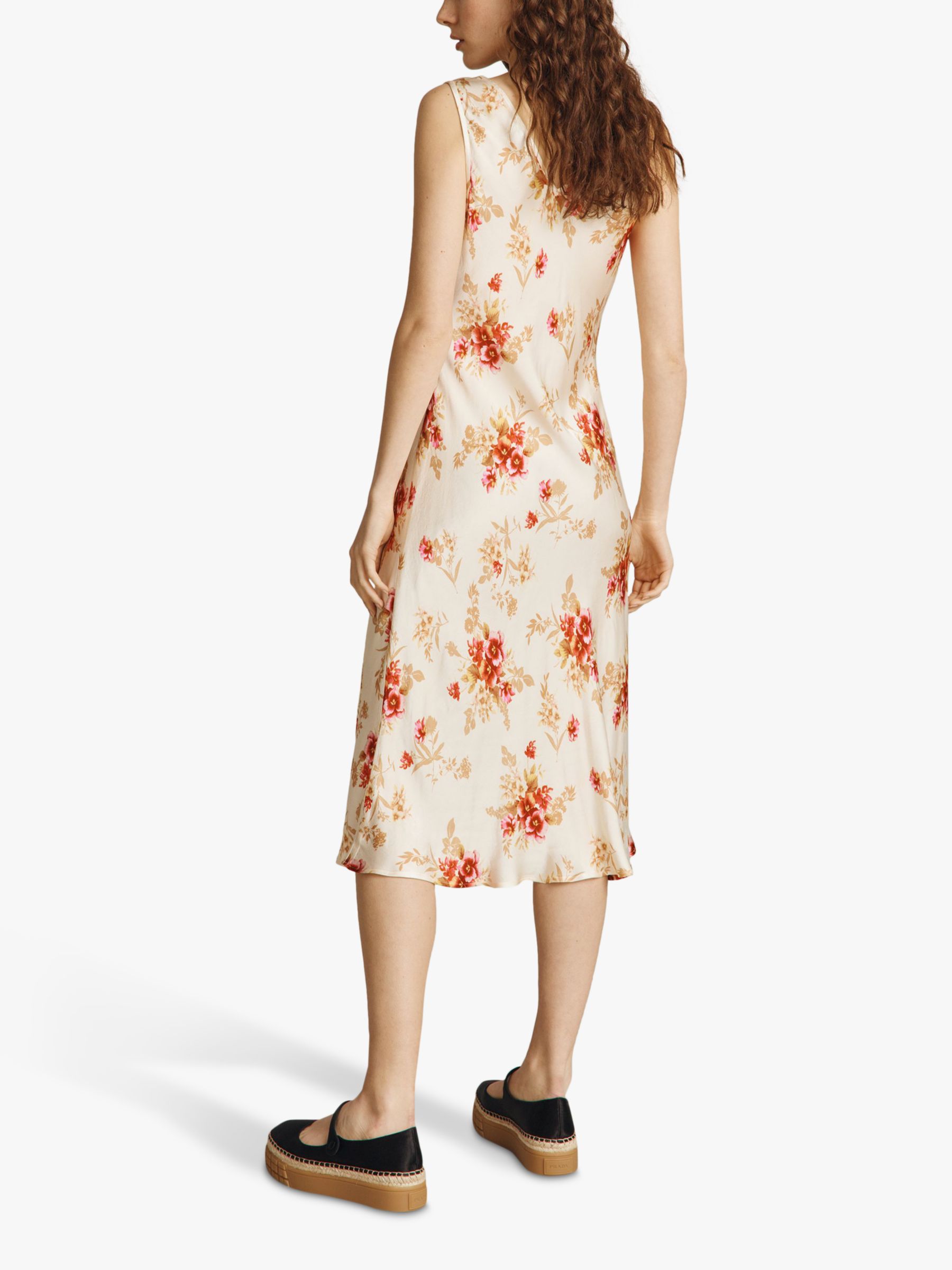 Ghost Floral Print Midi Summer Dress, Cream Roses at John Lewis & Partners