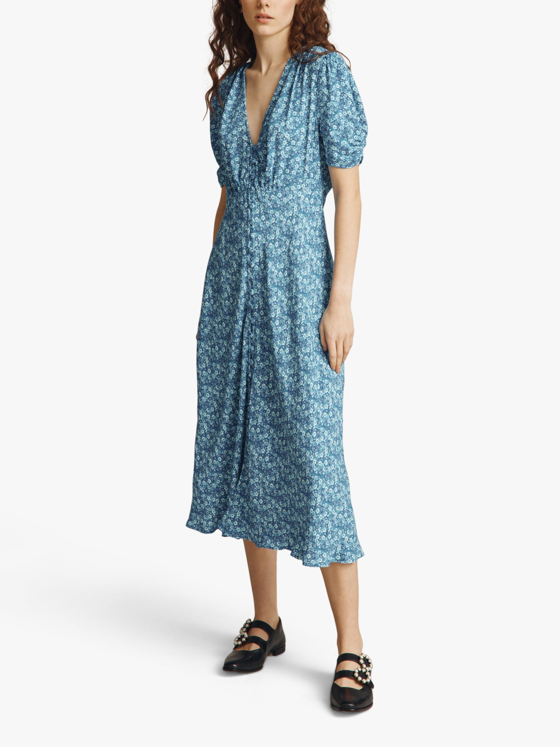 Ghost Flo Ditsy Print Midi Dress